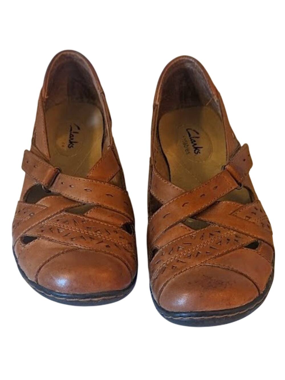 CLARK'S Bendable Ashland Rivers Spin Leather Brown Loafers Size 7